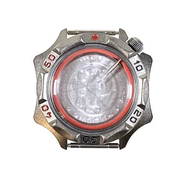 Gehäuse 536 für VOSTOK KOMANDIRSKIE Uhren von VOSTOK, Titancarbonitrid beschichtet, sandgestrahlt, komplett 536ksb 