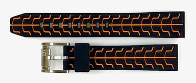 22mm VOSTOK Armband SPORT, Silikon, schwarz / orange (PUS05-22mm)