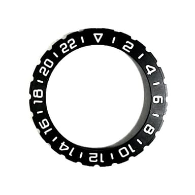 24Std.-Lünette VOSTOK KOMANDIRSKIE mit Feder, schwarz PVD, SuperLumiNova (65k-5/2)