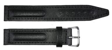 18mm VOSTOK Lederarmband, schwarz (LD18-01)