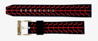 22mm VOSTOK Armband SPORT, Silikon, schwarz / rot (PUS03-22mm)
