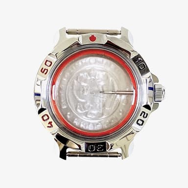Gehäuse 811 für VOSTOK KOMANDIRSKIE Uhren von VOSTOK, verchromt, poliert, komplett 811ksb 