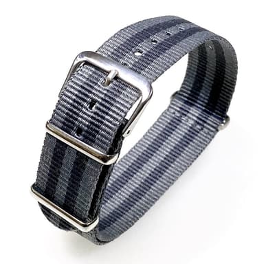 VOSTOK 18mm NATO Armband, Nylon, grau mit dunkelgrauen Streifen (NATO18-16)
