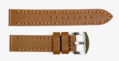 18mm Vostok, Armband AVIATOR, Kalbsleder, braun, braun gesteppt (LD18-13)
