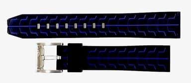 22mm VOSTOK Armband SPORT, Silikon, schwarz / blau (PUS04-22mm)