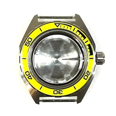 Gehäuse VOSTOK 650, gebürstet, Lünette mit weißem Insert (650ksb / 6)