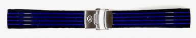 22mm VOSTOK Armband, Silikon, schwarz mit blauen Streifen (PUS07-22mm)