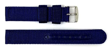 22mm Armband Nylon blau zweiteilig mit Dornschließe