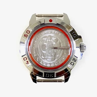 Gehäuse 431 für VOSTOK KOMANDIRSKIE Uhren von VOSTOK, verchromt, poliert, komplett 431ksb 