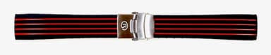 22mm VOSTOK Armband, Silikon, schwarz mit roten Streifen (PUS06-22mm)