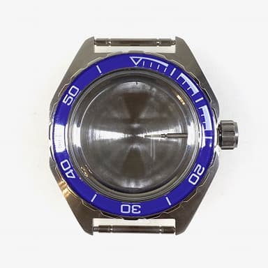 Gehäuse VOSTOK 650, gebürstet, Lünette mit blauem Insert (650ksb / 4)