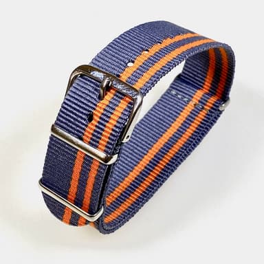 VOSTOK 18mm NATO Armband, Nylon, grau mit orange Streifen (NATO18-12)